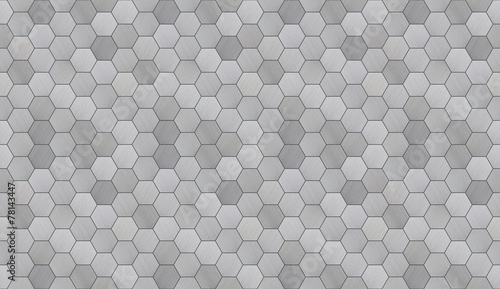 Futuristic Hexagonal Aluminum Tiled Seamless Texture