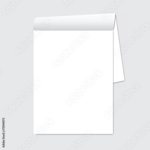 Blank white notepad, notebook