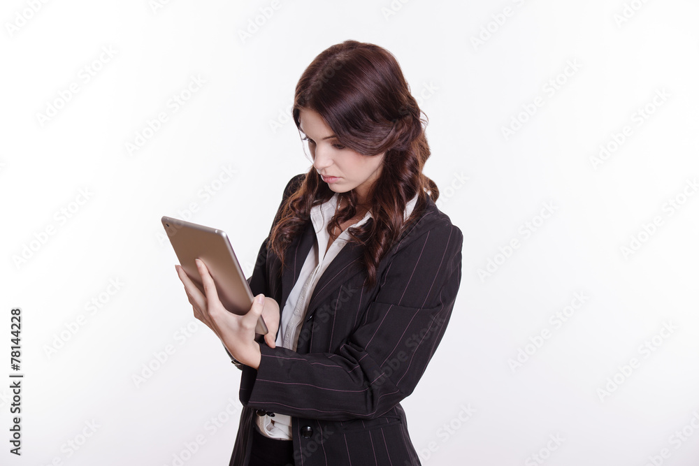 Elegant business woman use the tablet Elegant business woman use the tablet
