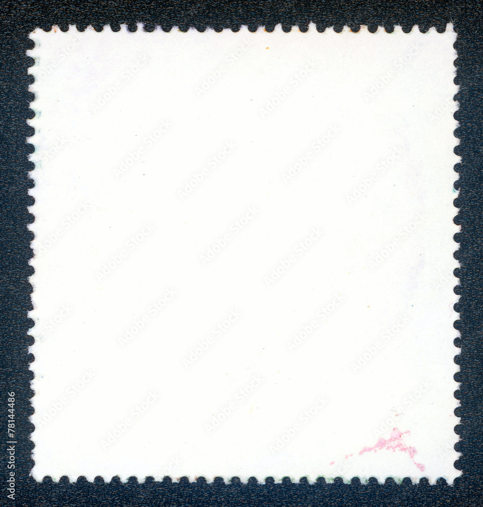 Obraz premium post stamp reverse side isolated on black