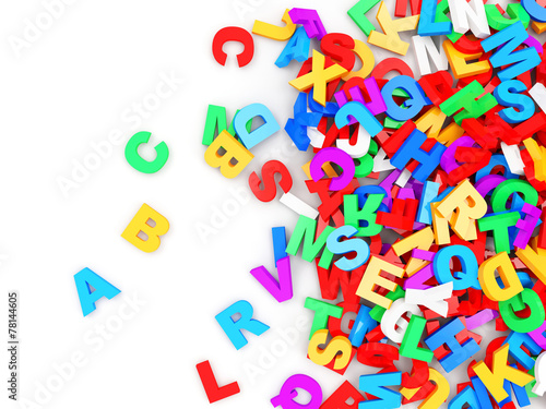 Heap of Colorful Letters. Education Concept