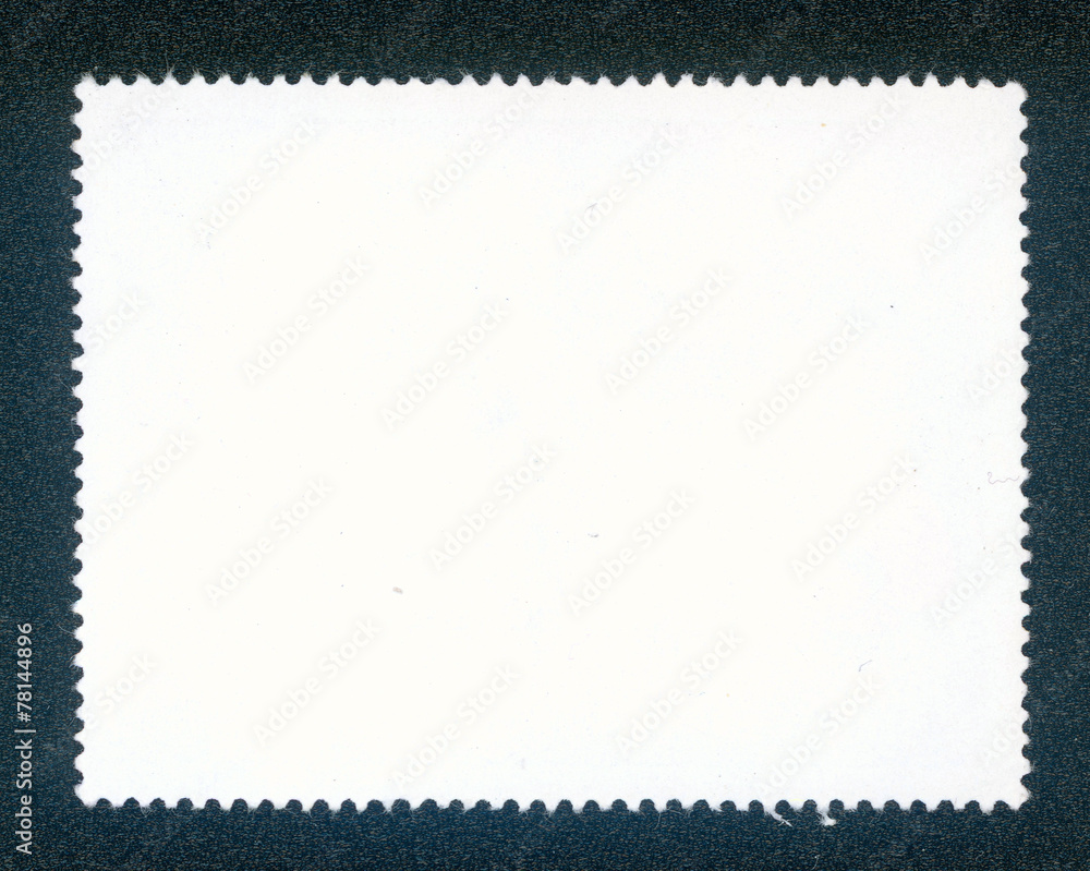 post stamp reverse side isolated on black