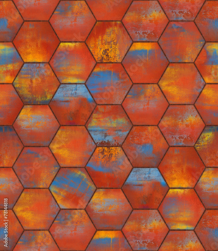 Colorful Hexagonal Tiled Seamless Texture