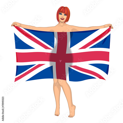 girl behind the flag