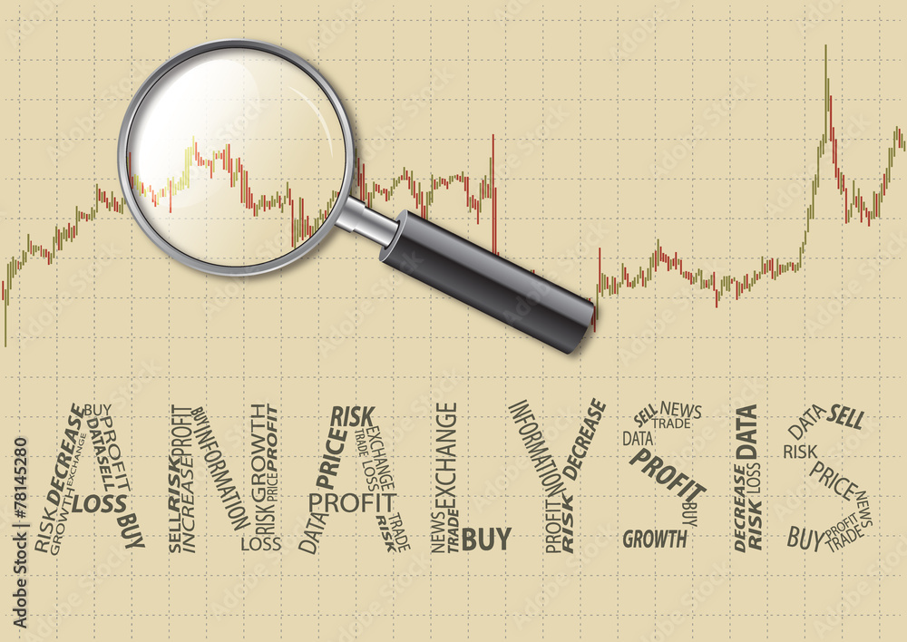 Analysis chart magnifying glass. Analysis chart magnifying glass.