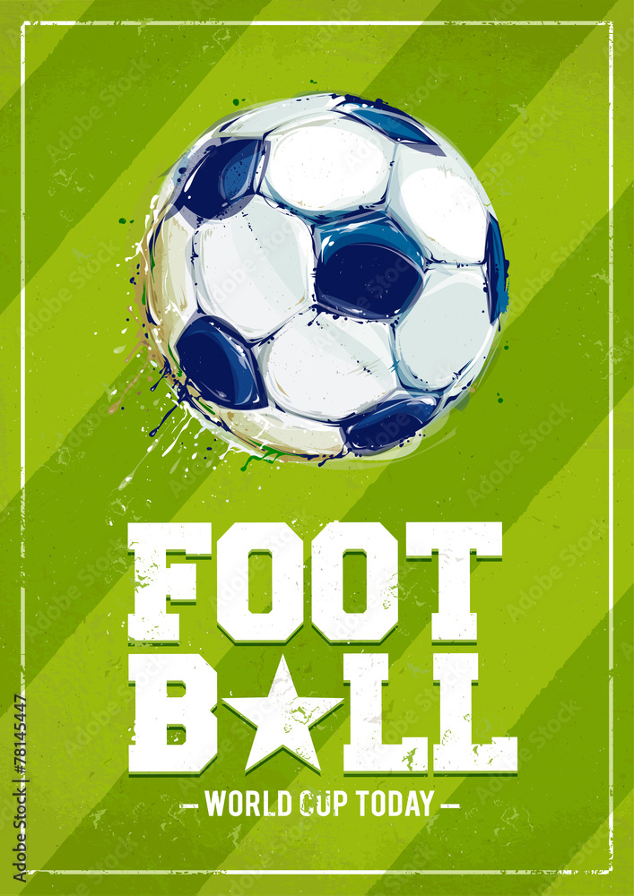 Grunge Football Poster - obrazy, fototapety, plakaty 