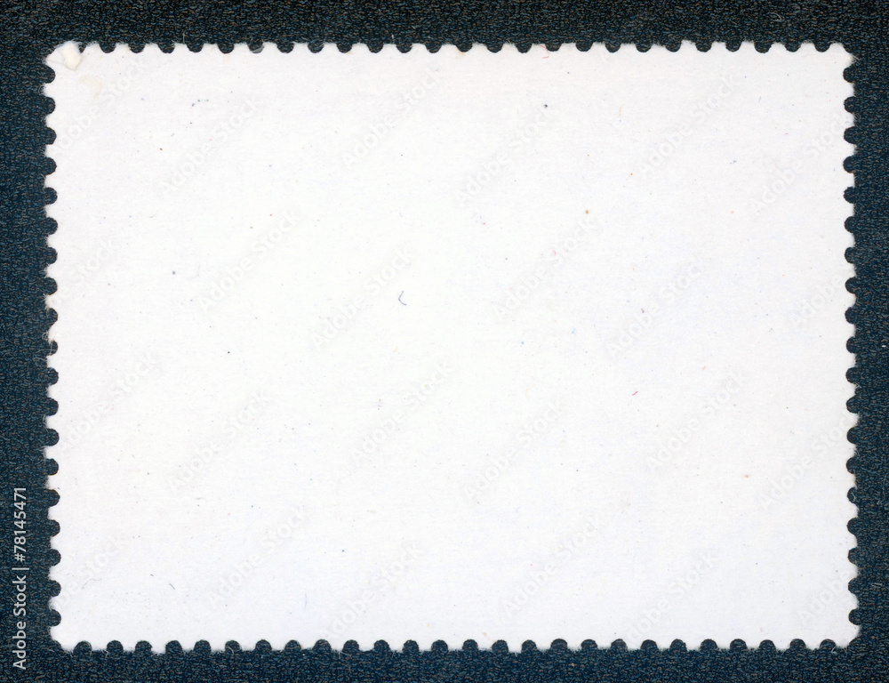post stamp reverse side isolated on black