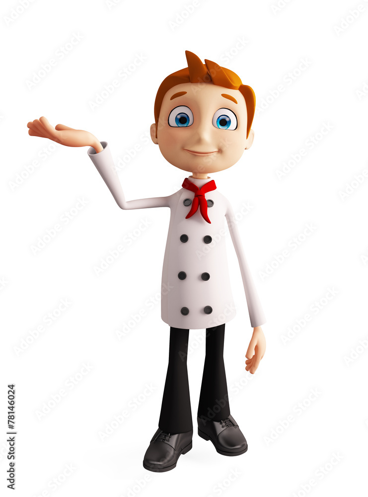 Chef character with presentation pose