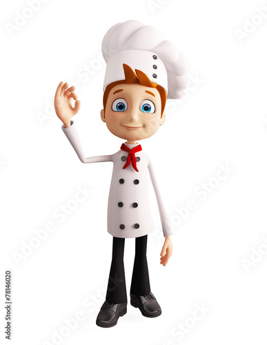 Chef character with best sign