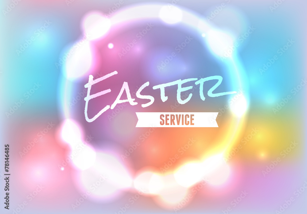 Easter Church Service Illustration - obrazy, fototapety, plakaty 