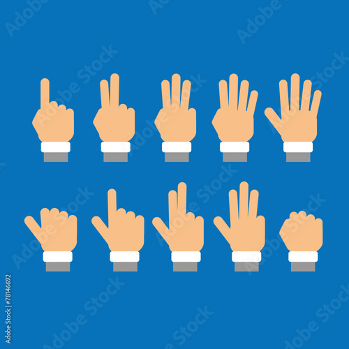 Set of fingers showing numbers