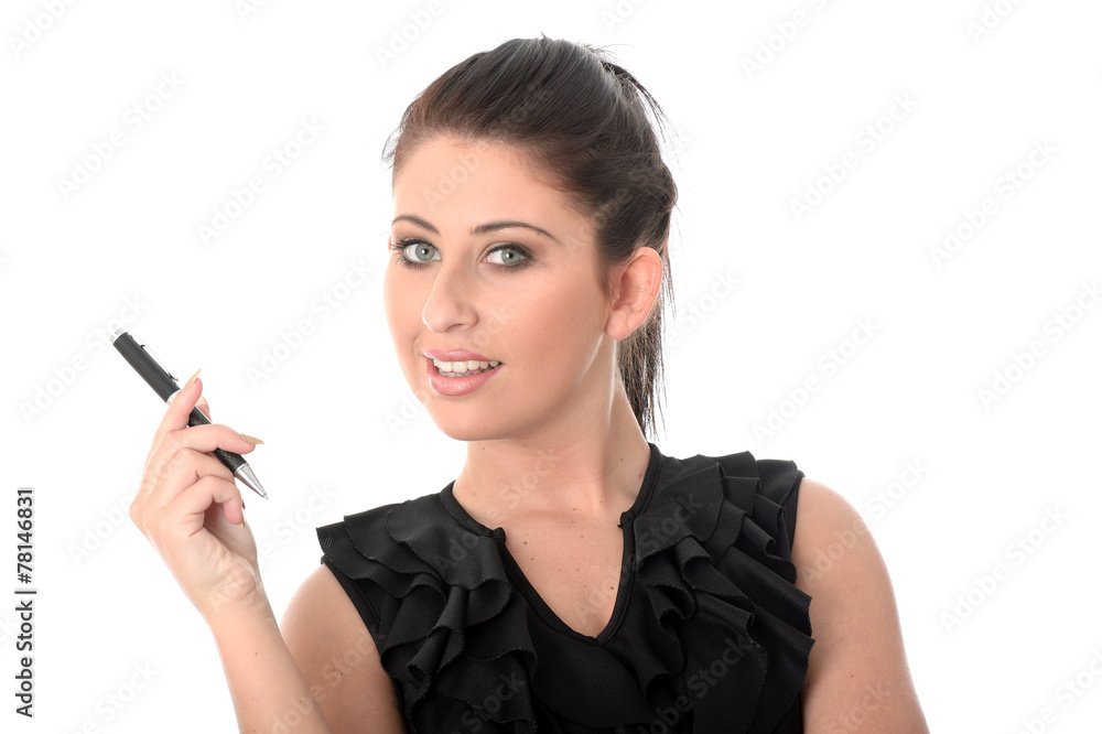 Young Woman Holding a Pen Young Woman Holding a Pen