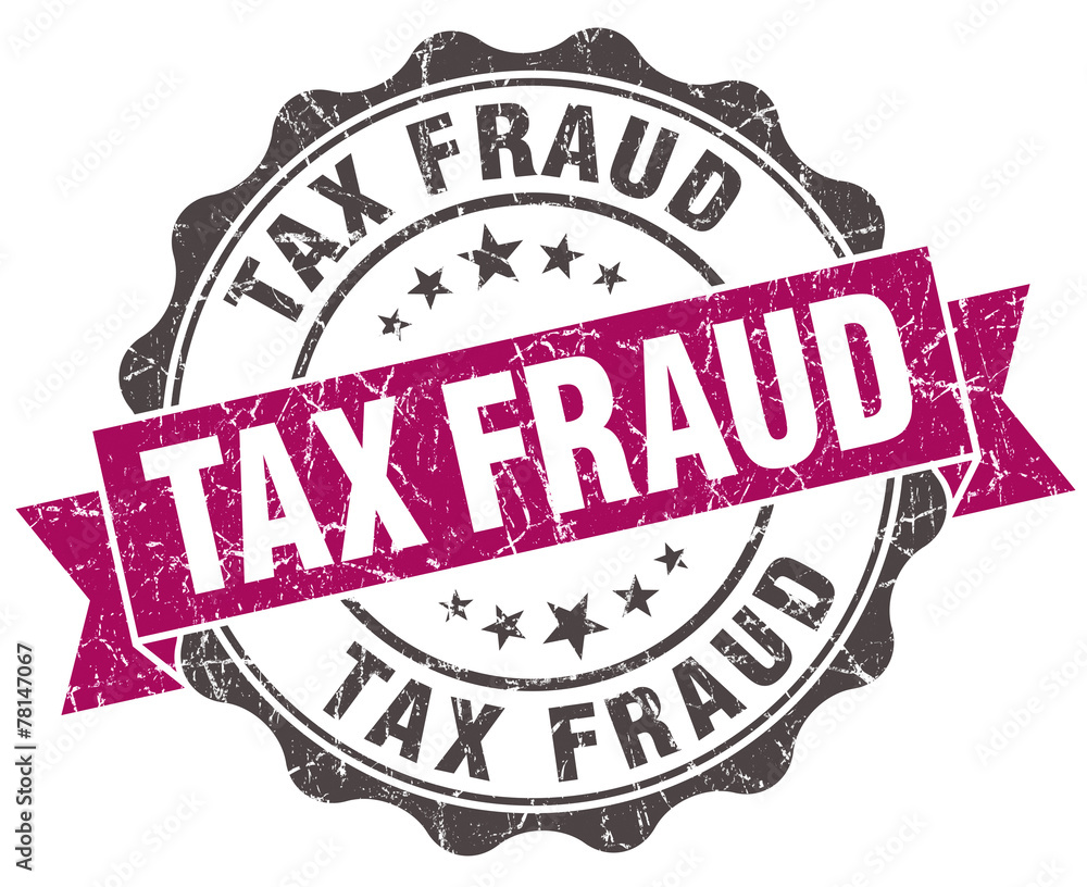 Obraz premium tax fraud grunge violet seal isolated on white