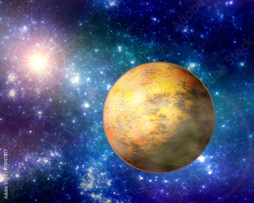 Fototapeta Naklejka Na Ścianę i Meble -  Deep space exoplanet illustration