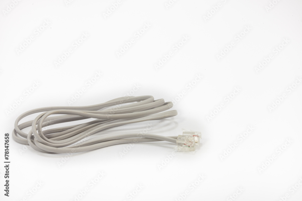 Naklejka premium White Modem Cable isolated on White background.