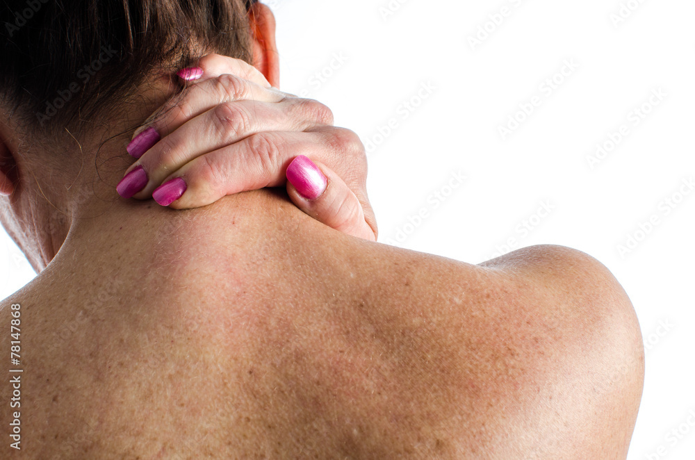 Naklejka premium Woman with neck pain
