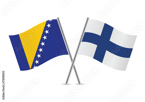 Free Download Finland and Bosnia and Herzegovina flags. Vector illustration. - GFXLoad