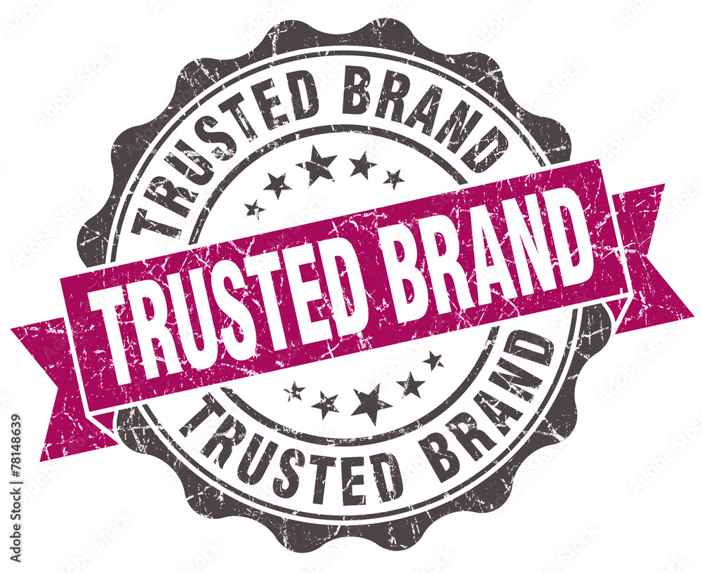 Fototapeta premium trusted brand grunge violet seal isolated on white