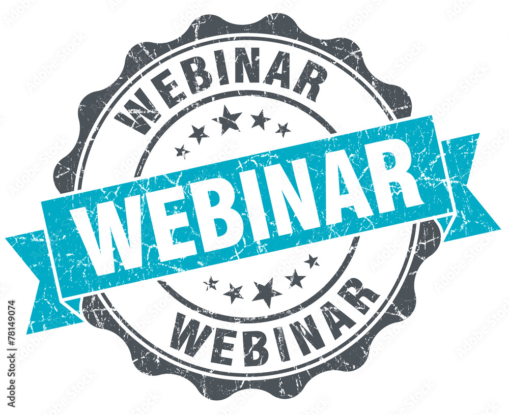 Fototapeta premium webinar vintage turquoise seal isolated on white