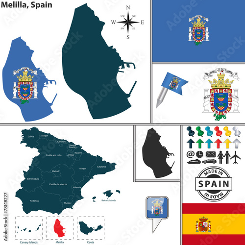 Map of Melilla, Spain