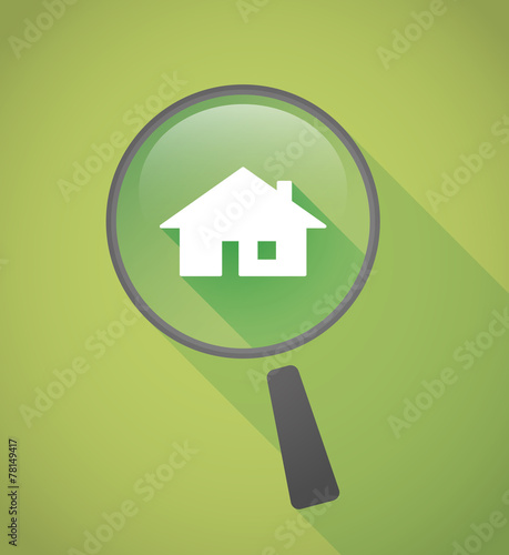 Magnifier icon with a house