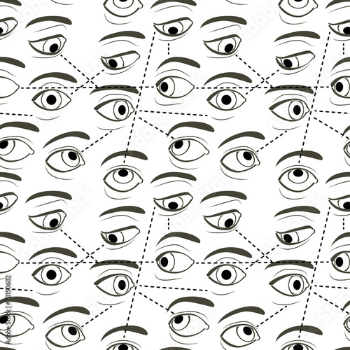 Seamless Pattern with Eyes