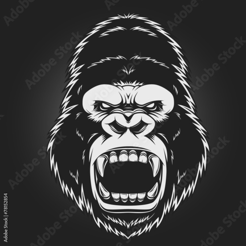 Angry gorilla head