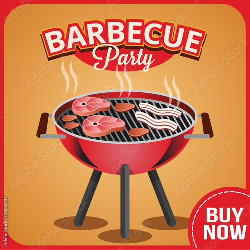 Vector barbecue banner illustration