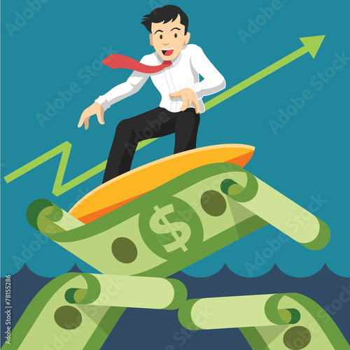 Vector successful businessman. Vector illustration