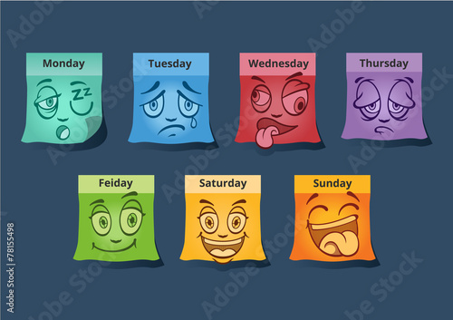 Stickers with face. Vector set