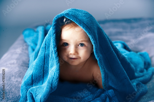 Cute baby after bath