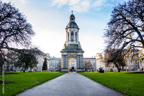 Canvas Print Bell Tower in Trinity College, Dublin Ireland