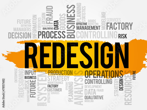 REDESIGN word cloud, business concept