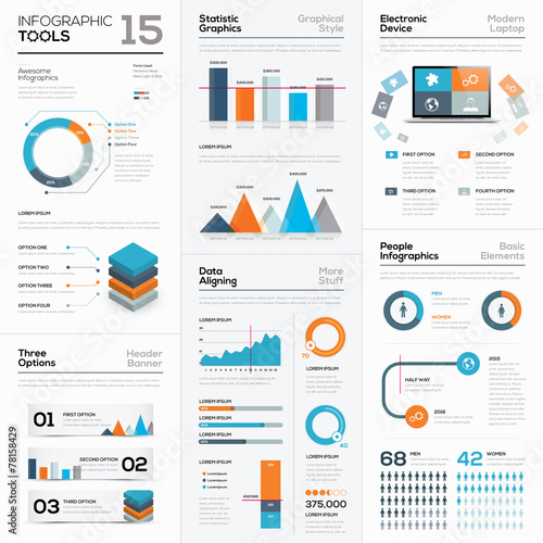 Modern infographic business elements and vector tools