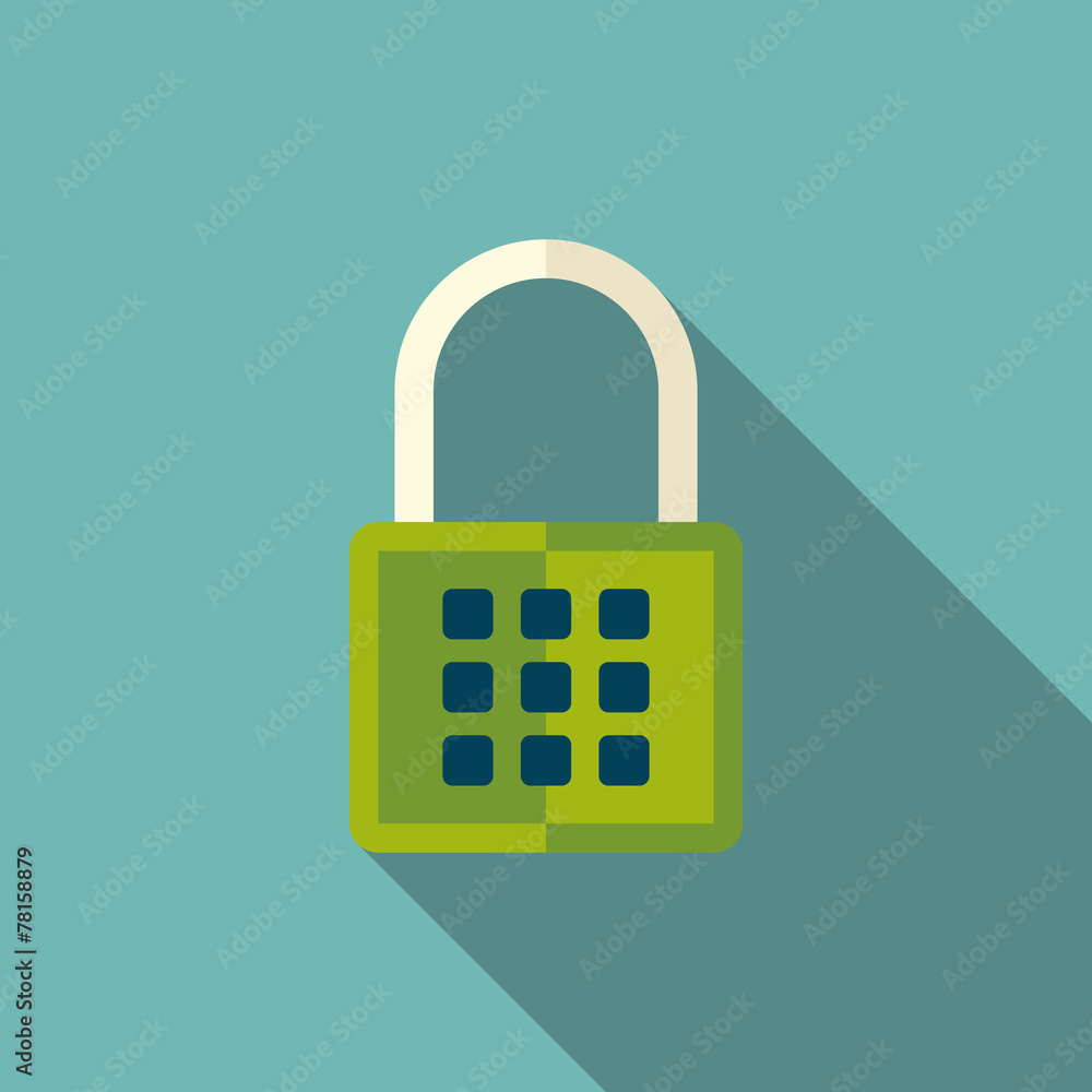lock icon with long shadow. flat style vector illustration lock icon with long shadow. flat style vector illustration