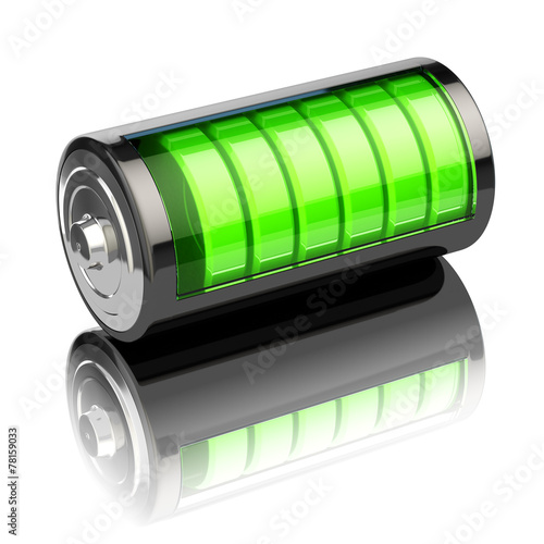 Battery charge level indicators isolated on white. Charging.