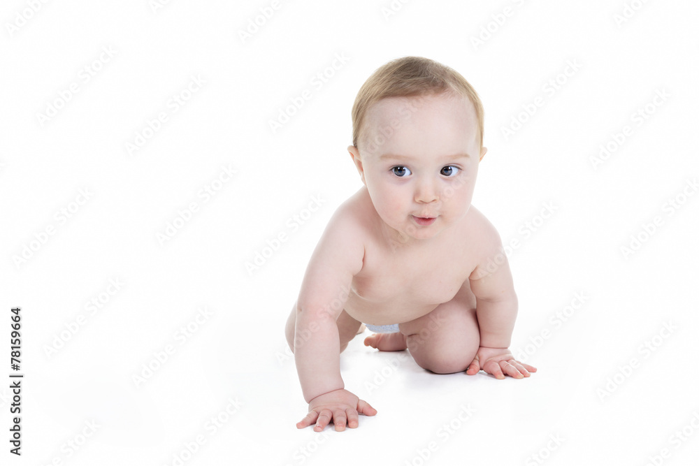 A sweet little boy in studio white background A sweet little boy in studio white background