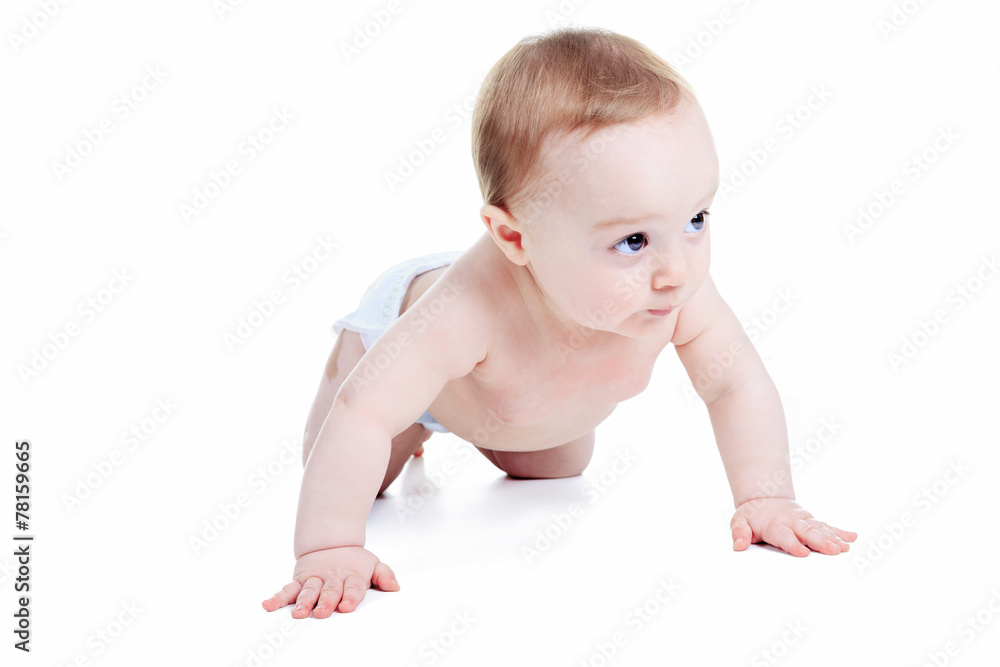 A sweet little boy in studio white background A sweet little boy in studio white background