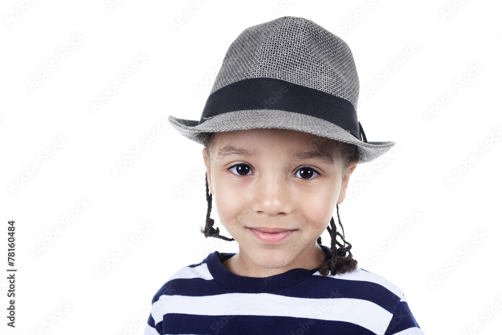 A Little african american boy, isolated on white background A Little african american boy, isolated on white background