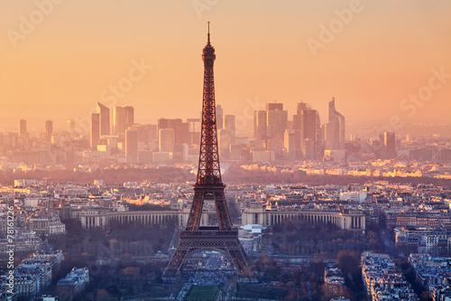 Eiffel Tower in evening light, Paris, France #78161226