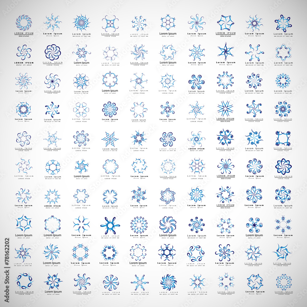 Unusual Monogram Set - Isolated On Gray Background - Vector Illustration, Graphic Design, Editable For Your Design