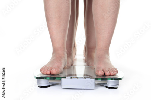 A Weight problem among womens in studio white background