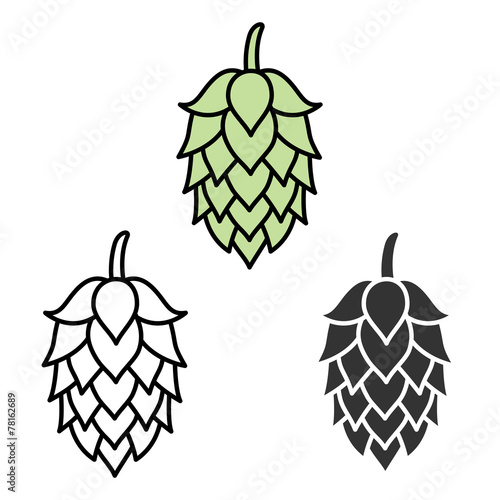 Hop beer sign symbol label