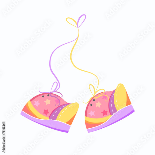 baby shoes with laces vector