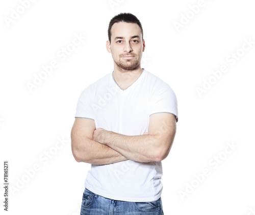 A male standing in studio white background © Louis-Photo