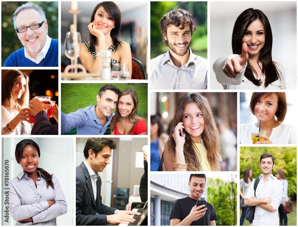 Happy people in different situations Happy people in different situations