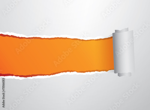 Orange torn roll paper