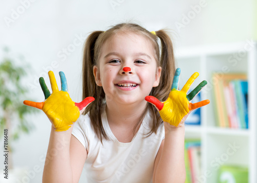 cute kid child showing her ...