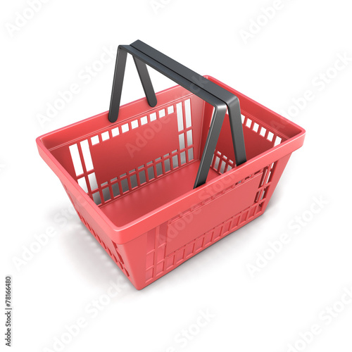 Shopping plastic basket red