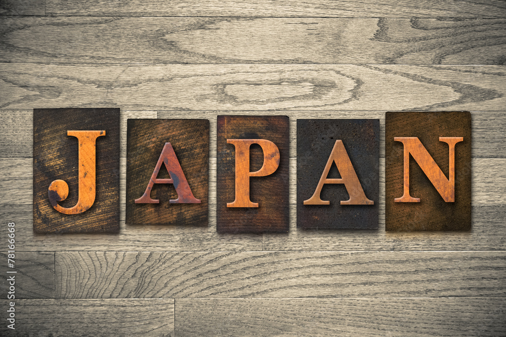 Naklejka premium Tokyo Wooden Letterpress Concept